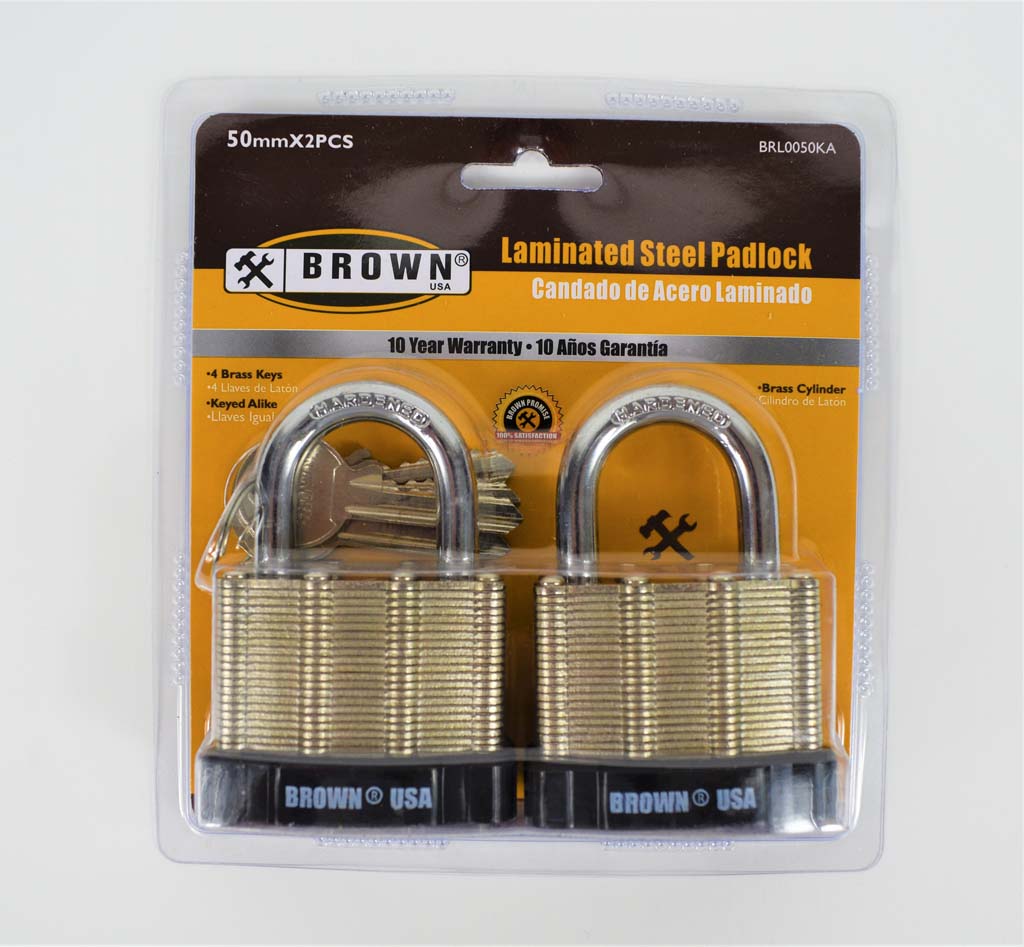 Laminated Steel Padlock Brown USA