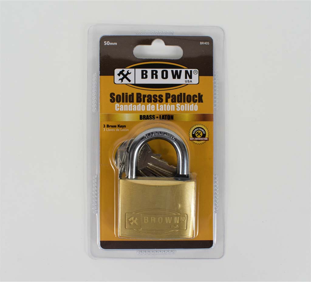 Solid Brass Padlock - Brown USA
